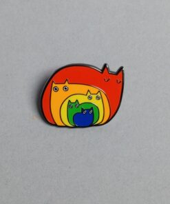 Rainbow Nesting Cats Cat Lover’s Enamel Pin Badge (new)
